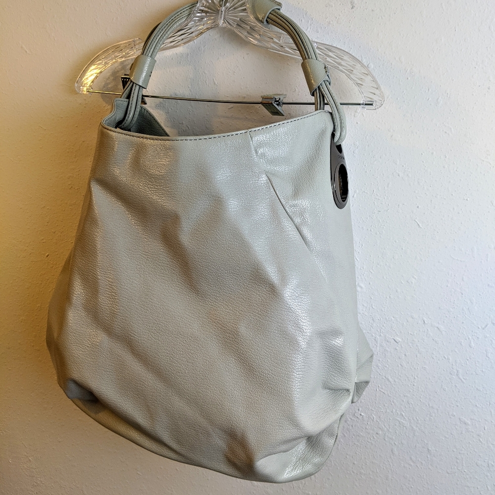 NWT Oroton Leather Shoulder Bag Creamy Grey